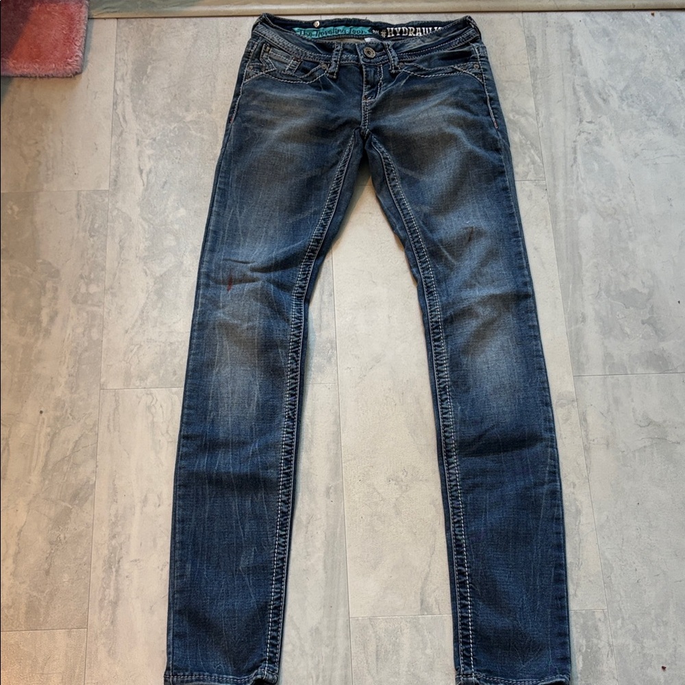 Hydraulic the traveling Jean Women's Skinny Jeans  Dark Indigo Wash  lowrise EUC